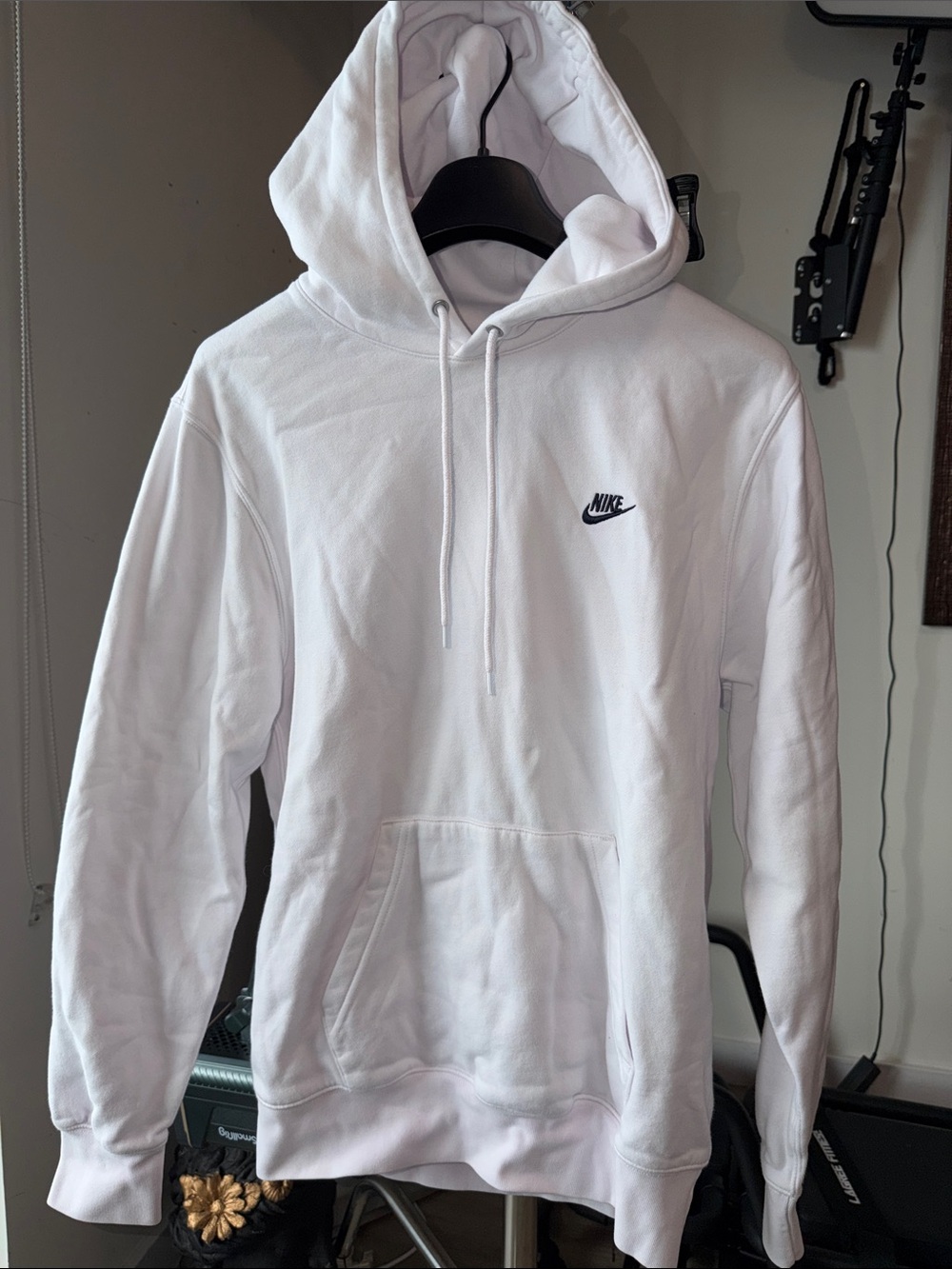 Nike White Women’s Pullover Hoodie with Black Logo